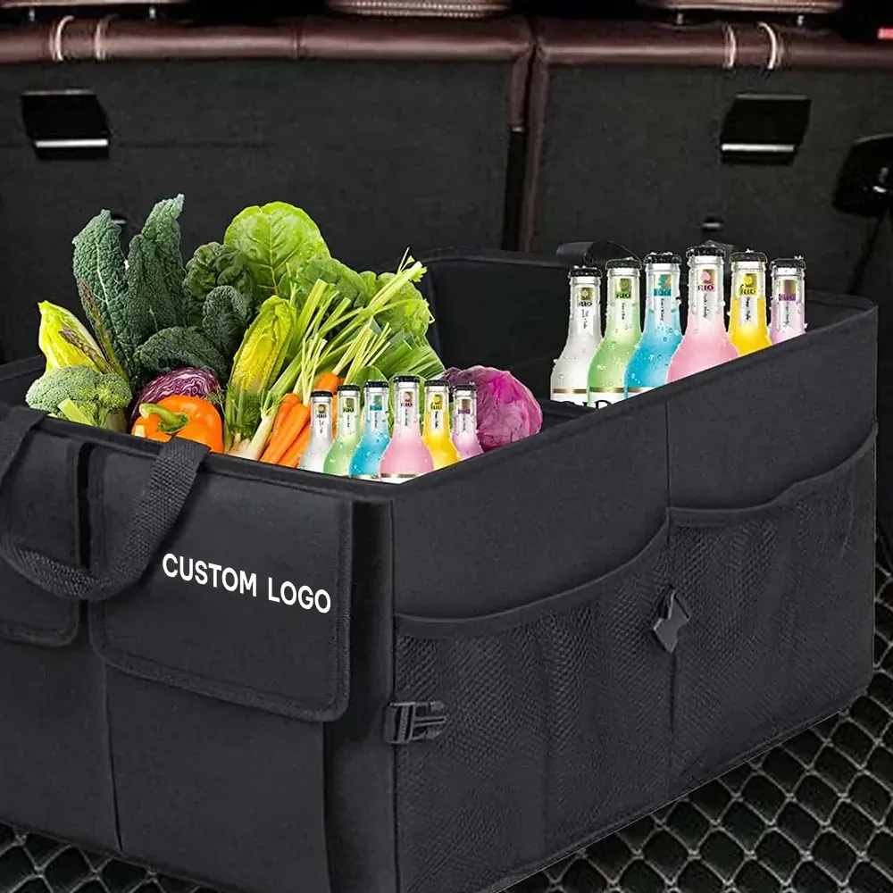 Custom Logo Car Trunk Organizer, Fit with GMC, Foldable Car Trunk Storage Box, Storage Bag, Waterproof, Dust-proof, Stain-Resistant