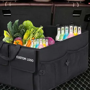 Custom Logo Car Trunk Organizer, Fit with GMC, Foldable Car Trunk Storage Box, Storage Bag, Waterproof, Dust-proof, Stain-Resistant