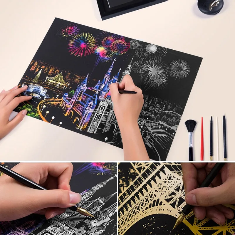 DIY Elegant Scratch Art Painting