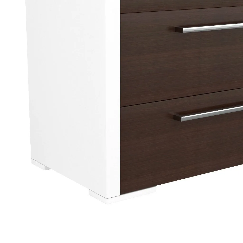 double dresser drawer 6 - Alpine - Walnut and White