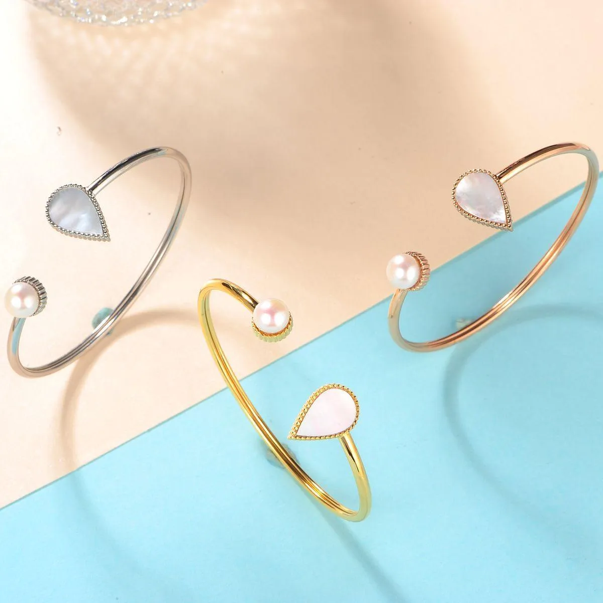 Drop / Bangle Pearl Silver