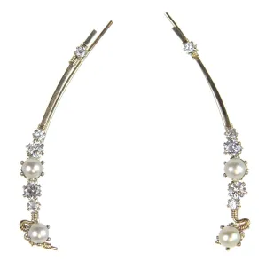 Ear Vine Gold Pearls Cubic Zirconia