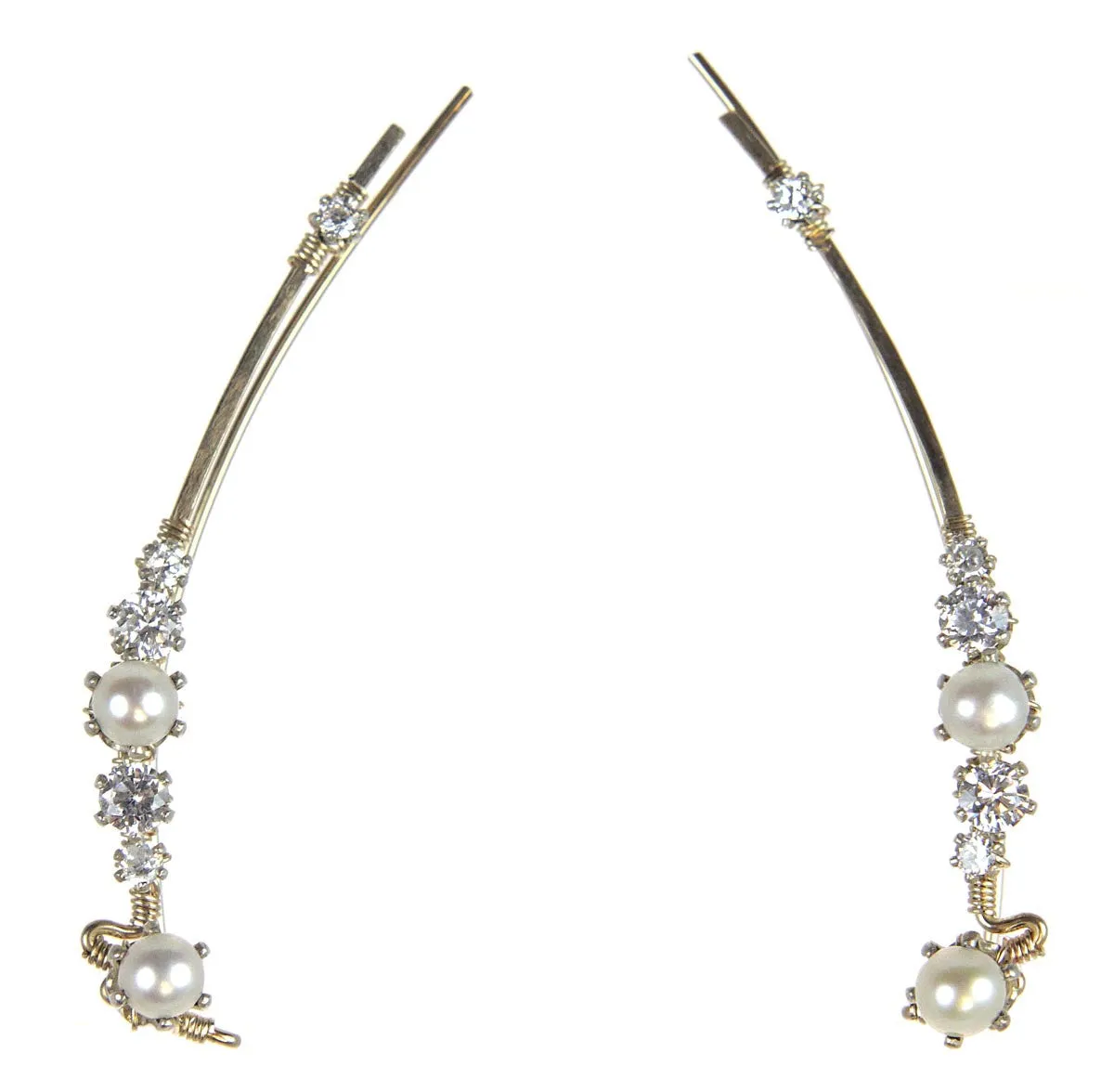Ear Vine Gold Pearls Cubic Zirconia