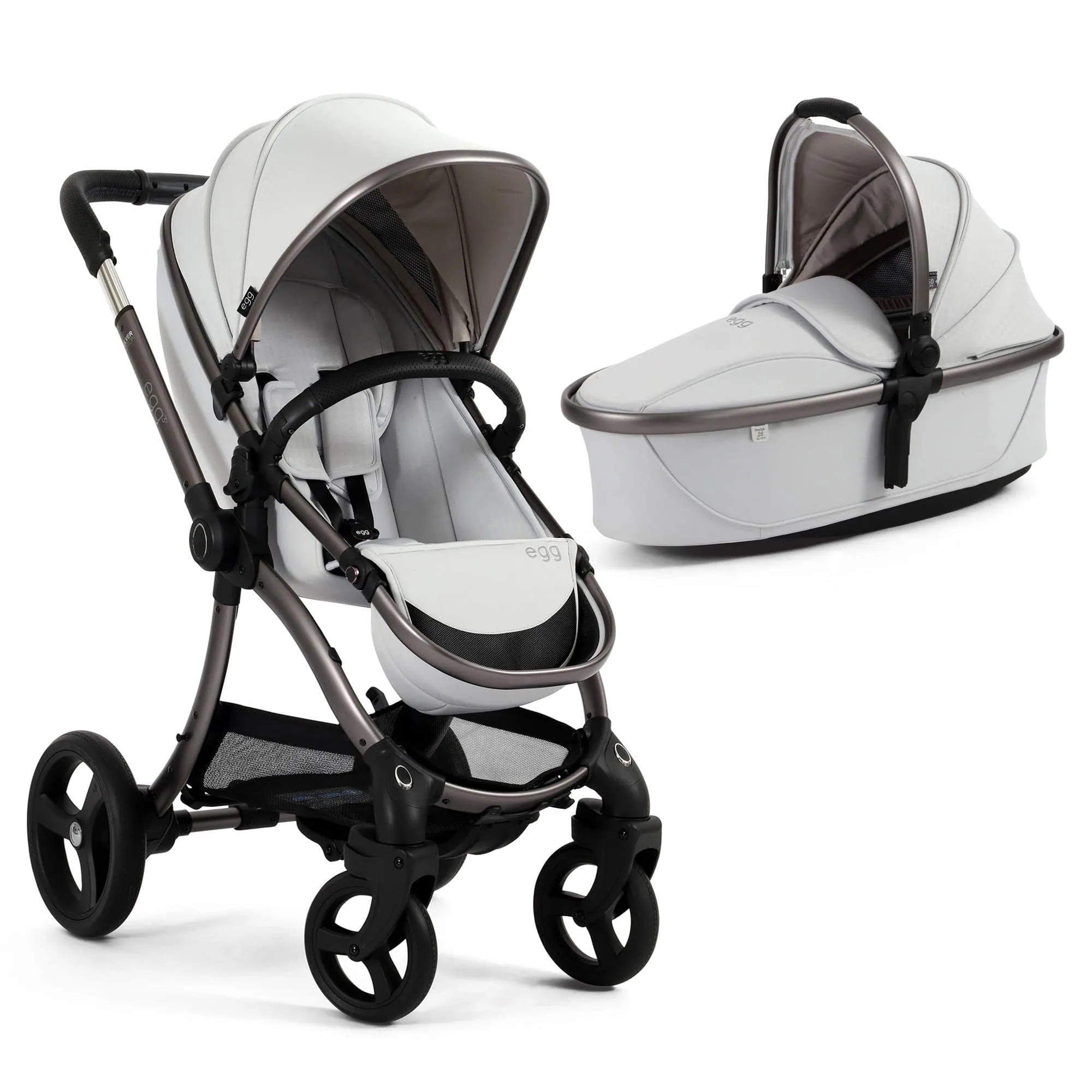 egg3 Pram Bundle - Houndstooth Silver