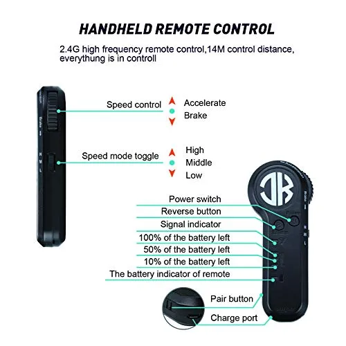 Electric Skateboard Electric Longboard with Remote Control Electric Skateboard,350W Hub-Motor,12.4 MPH Top Speed,5.2 Miles Range,3 Speeds Adjustment,12 Months Warranty