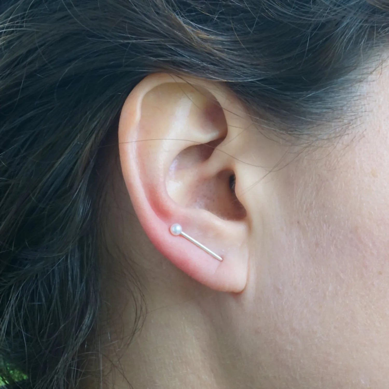 Elegant Hand-Made Pearl Ear Climber Earrings - 0150