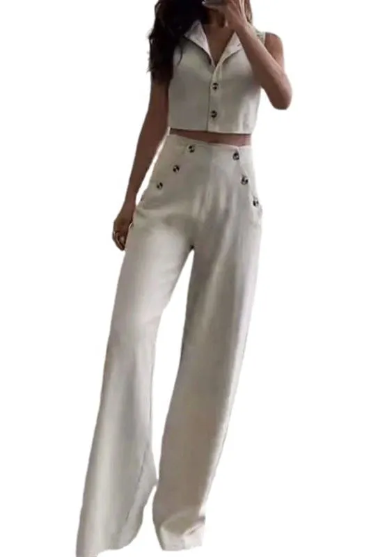 Elegant micro-flared pants suit