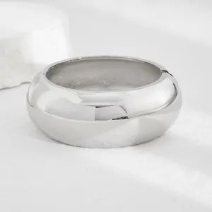 Elegant Minimalist Glossy Wide Cuff Bangle Bracelet