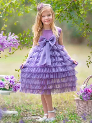 Elegant Ruffle Bow Tutu Dress