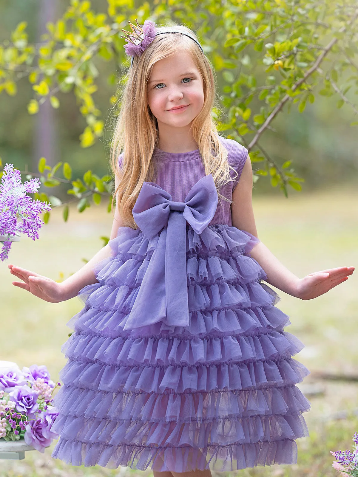 Elegant Ruffle Bow Tutu Dress
