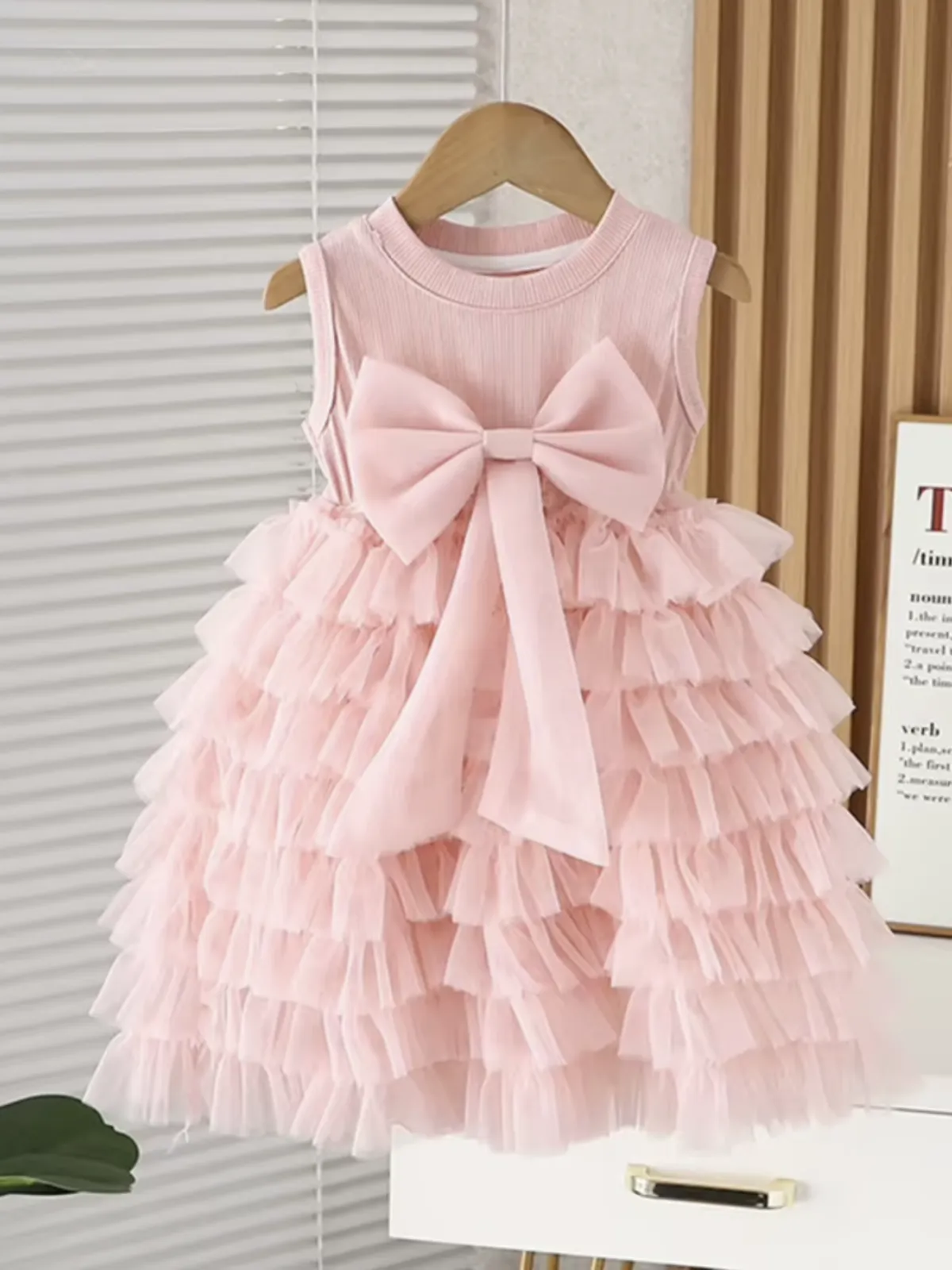 Elegant Ruffle Bow Tutu Dress