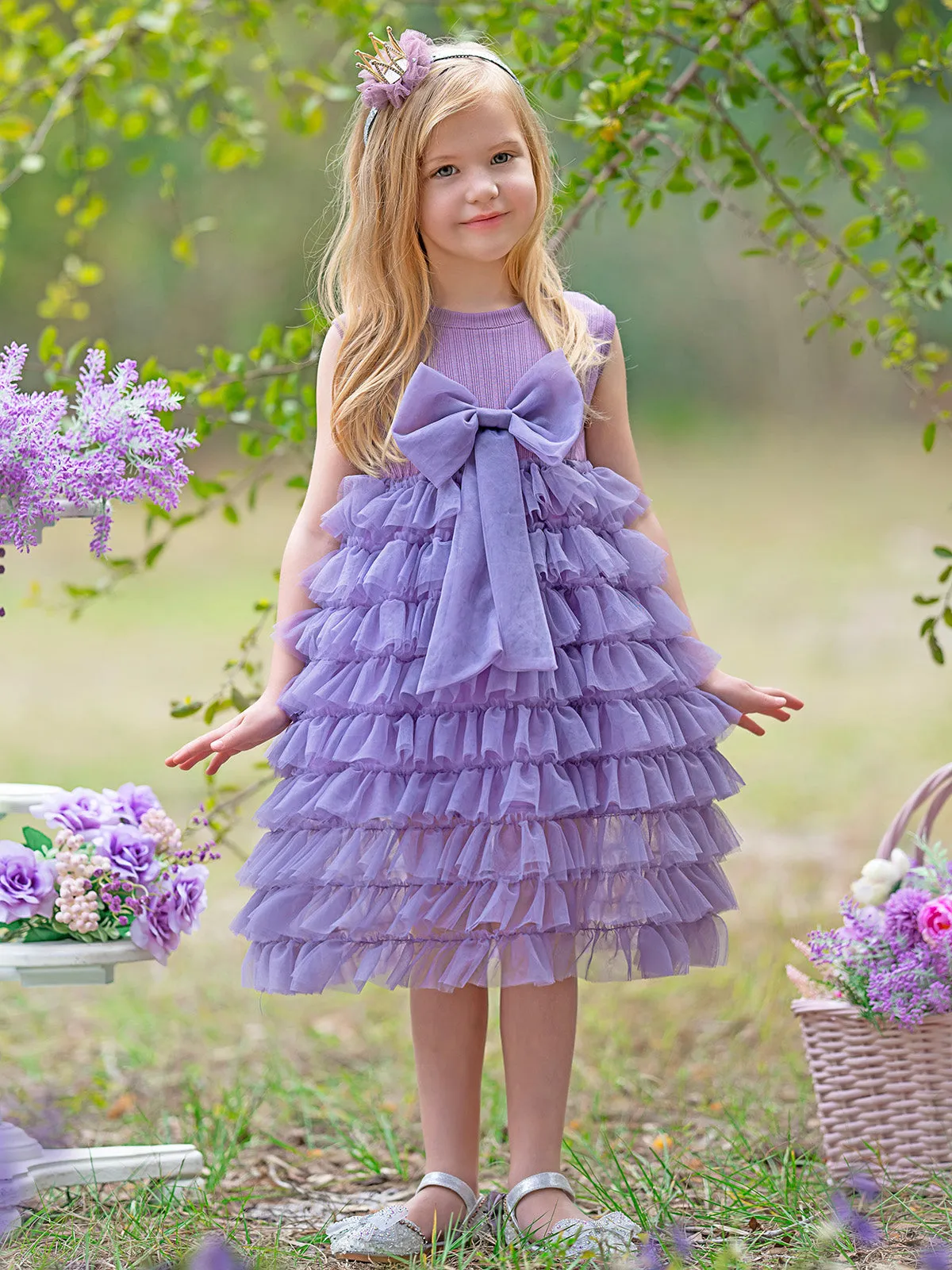 Elegant Ruffle Bow Tutu Dress