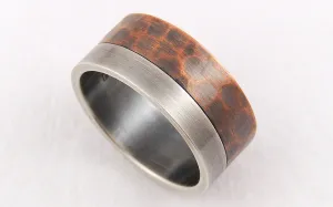 Elegant rustic wedding band ring