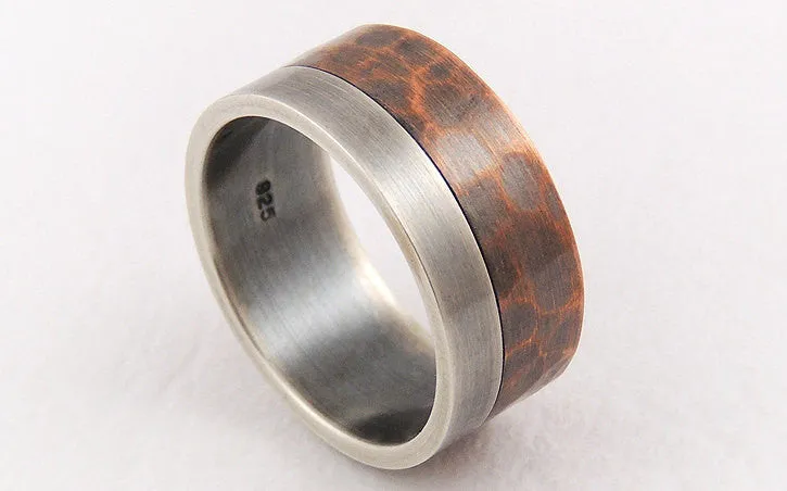 Elegant rustic wedding band ring