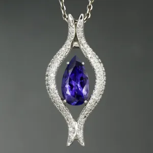Elegant Tanzanite Pear Pendant