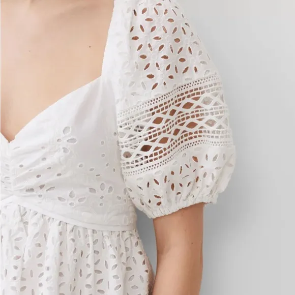 Elegant White Eyelet Dress