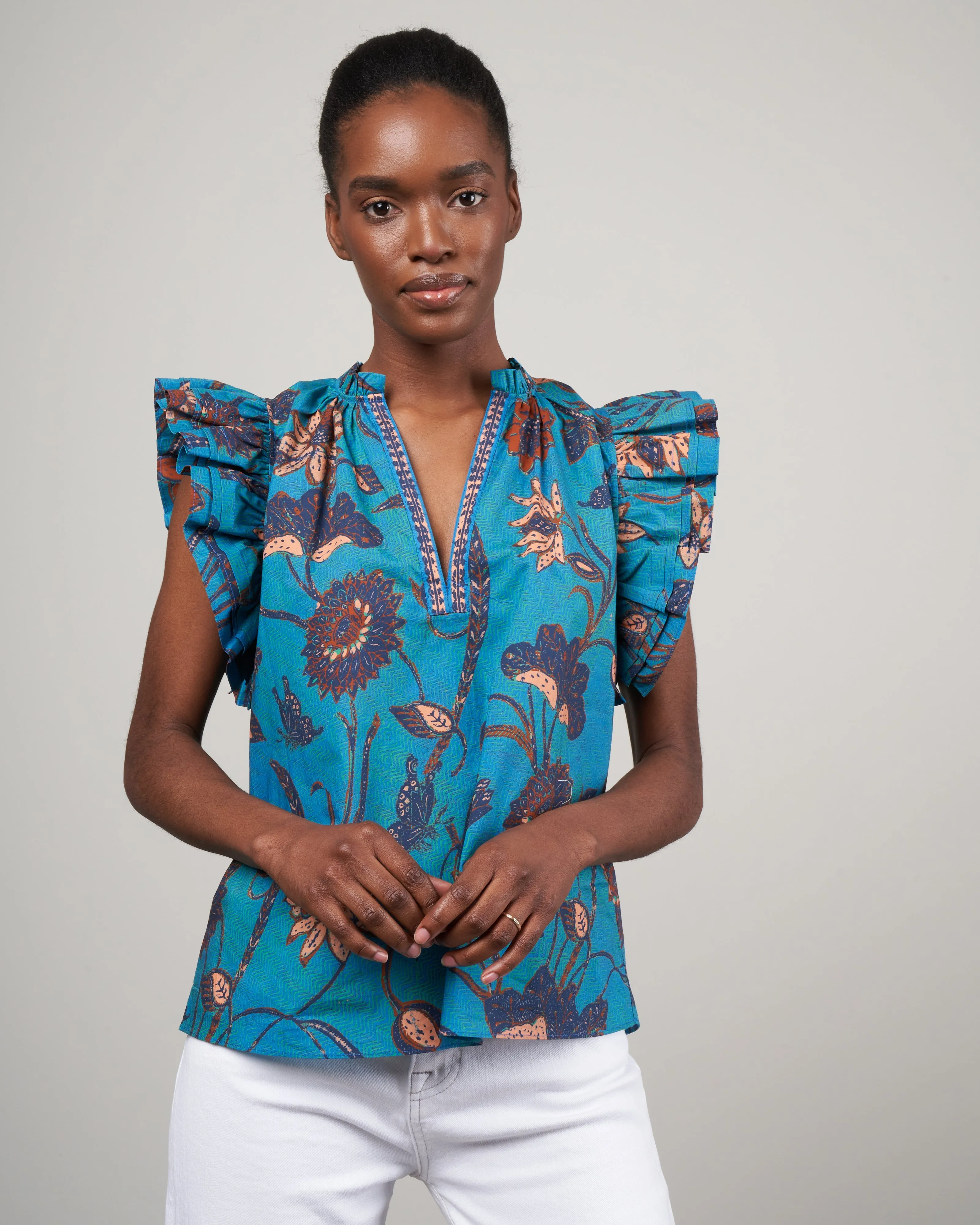 elena top - lagoon