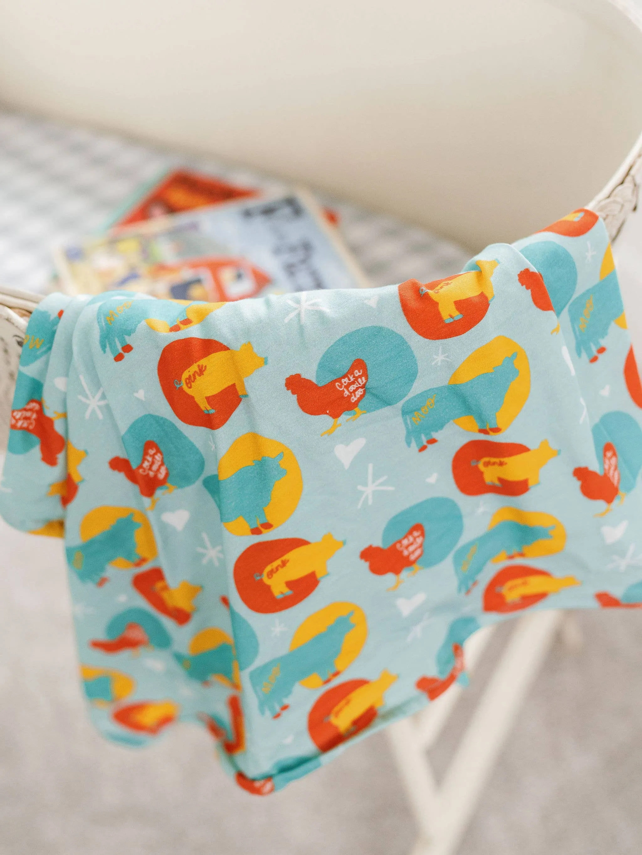 Farm Animal Stretchy Swaddle   Toddler Blanket