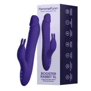 FemmeFunn Booster Rabbit XL - Large Rotating Rabbit Vibrator- Dark Purple