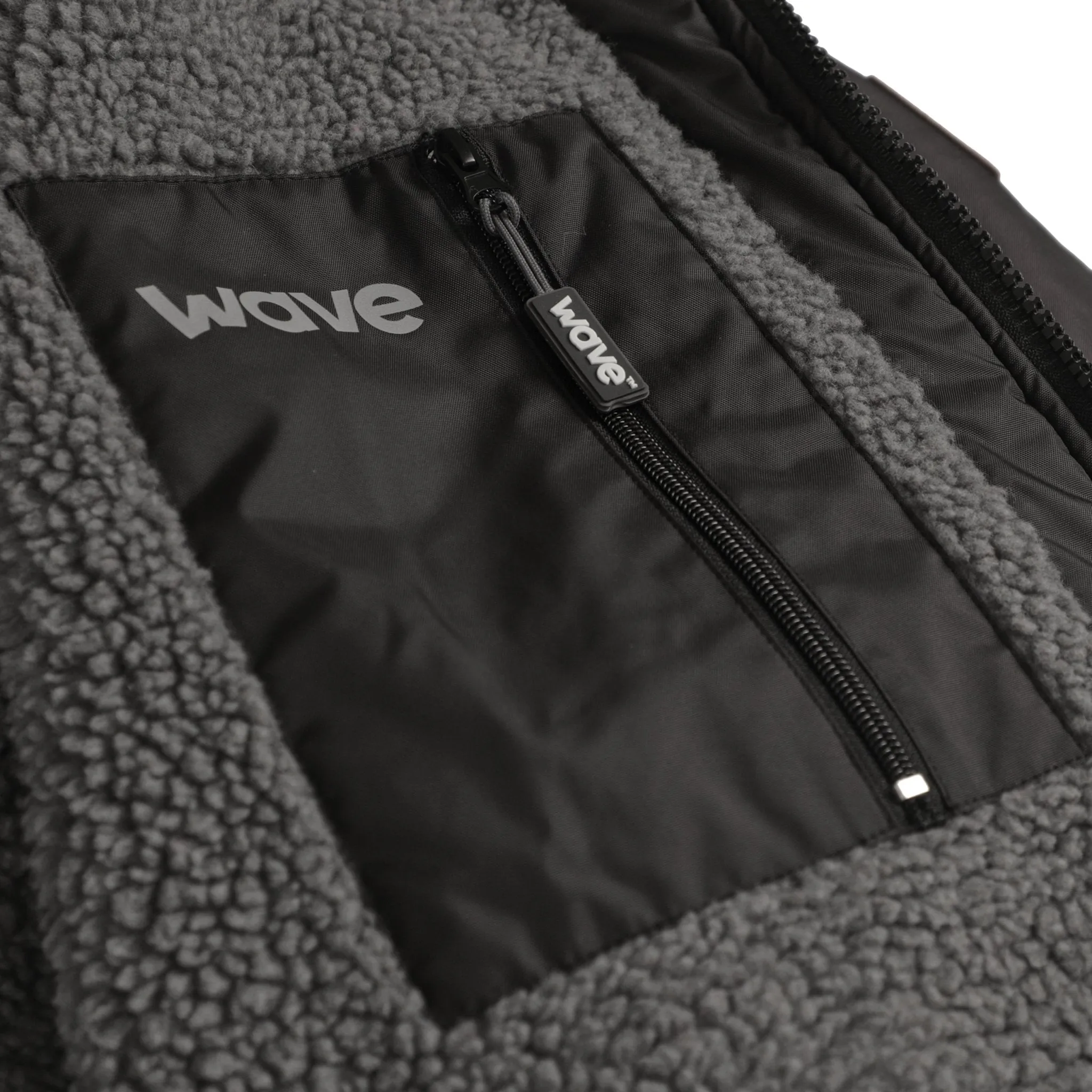 Fleece-Lined Waterproof Changing Robe | Waterproof & Windproof | Unisex | Black & Grey