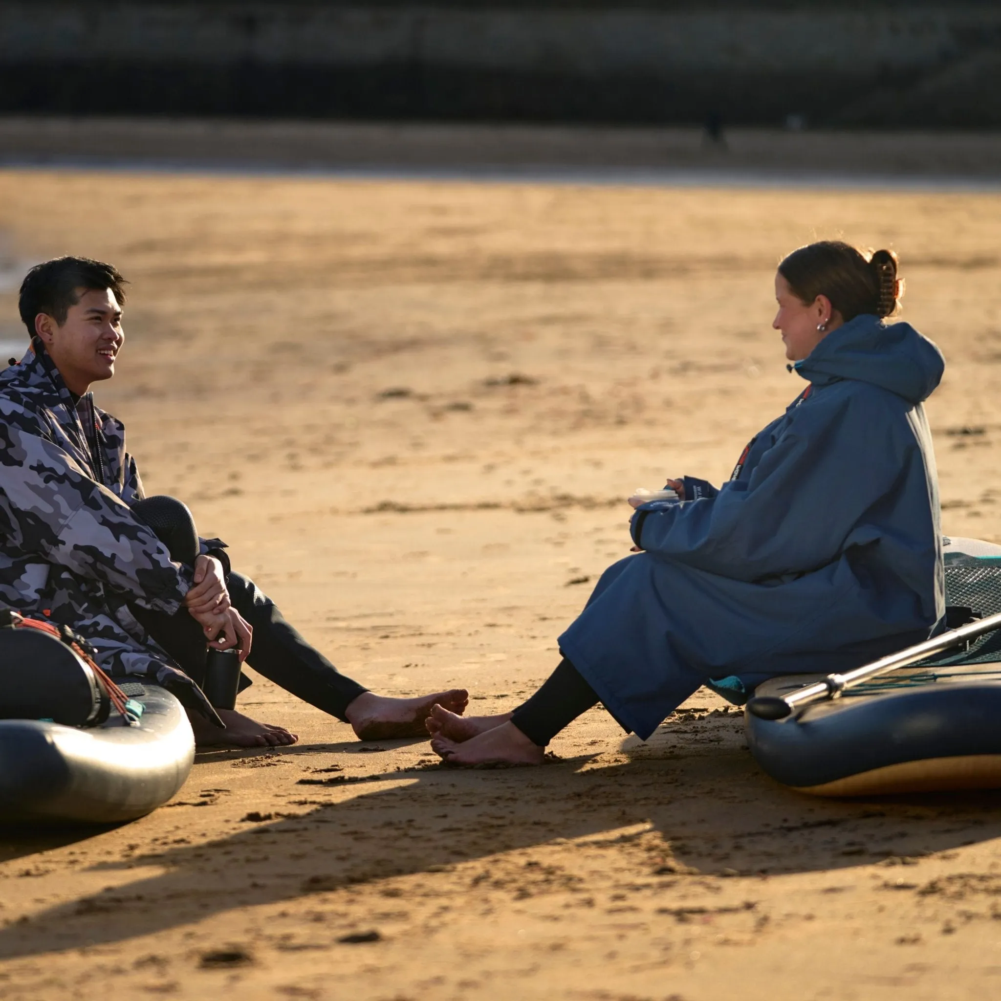 Fleece-Lined Waterproof Changing Robe | Waterproof & Windproof | Unisex | Black & Grey