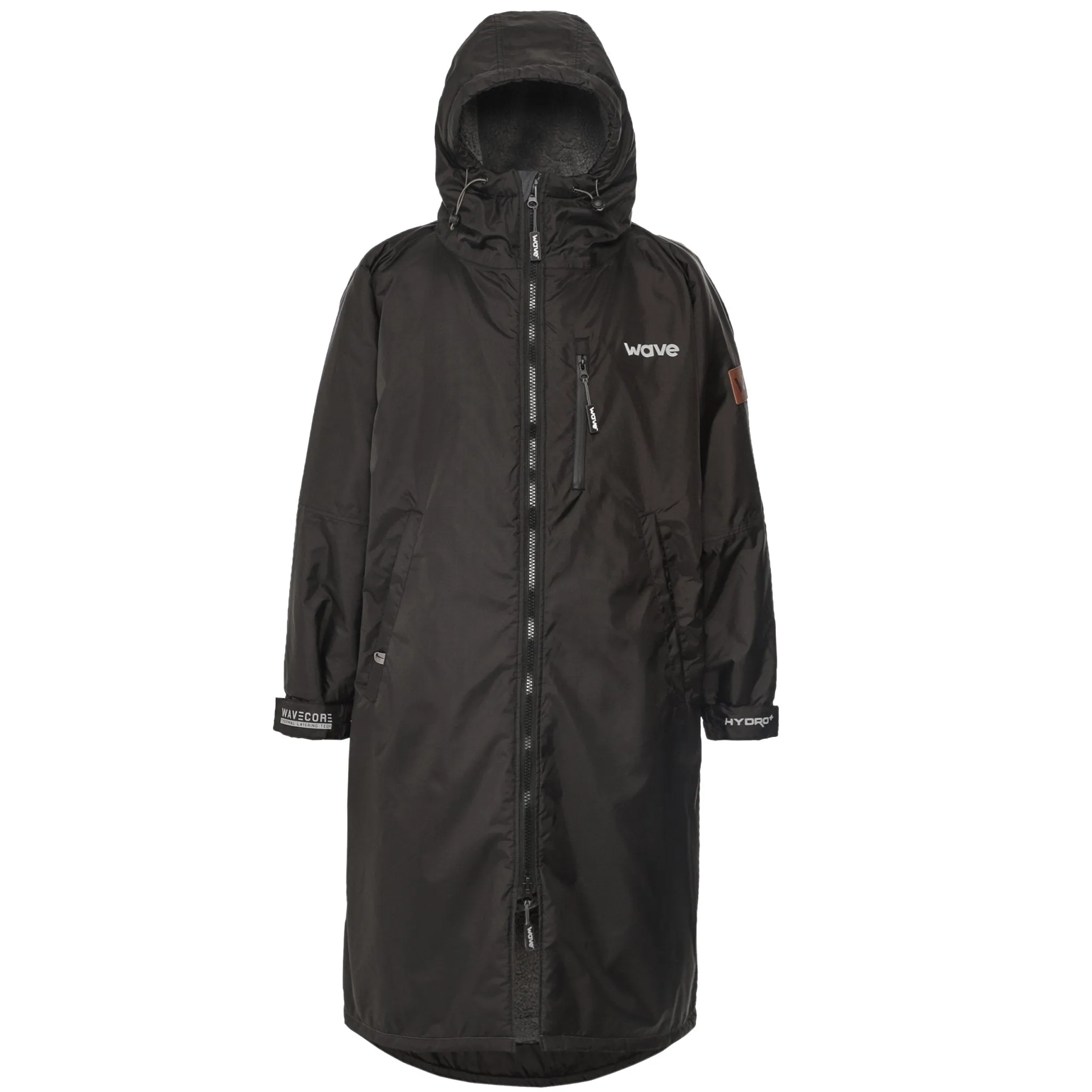 Fleece-Lined Waterproof Changing Robe | Waterproof & Windproof | Unisex | Black & Grey