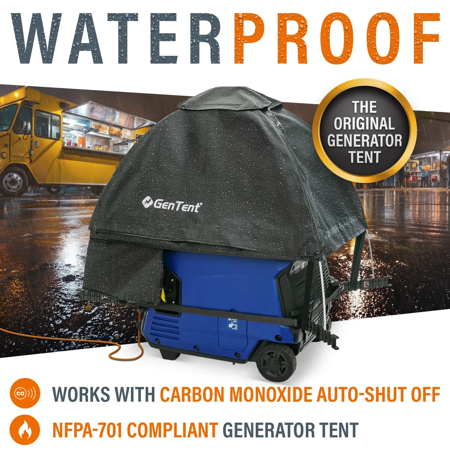GenTent GTOICSMSBK Standard Black Generator Cover Inverter Kit for Fully Encased