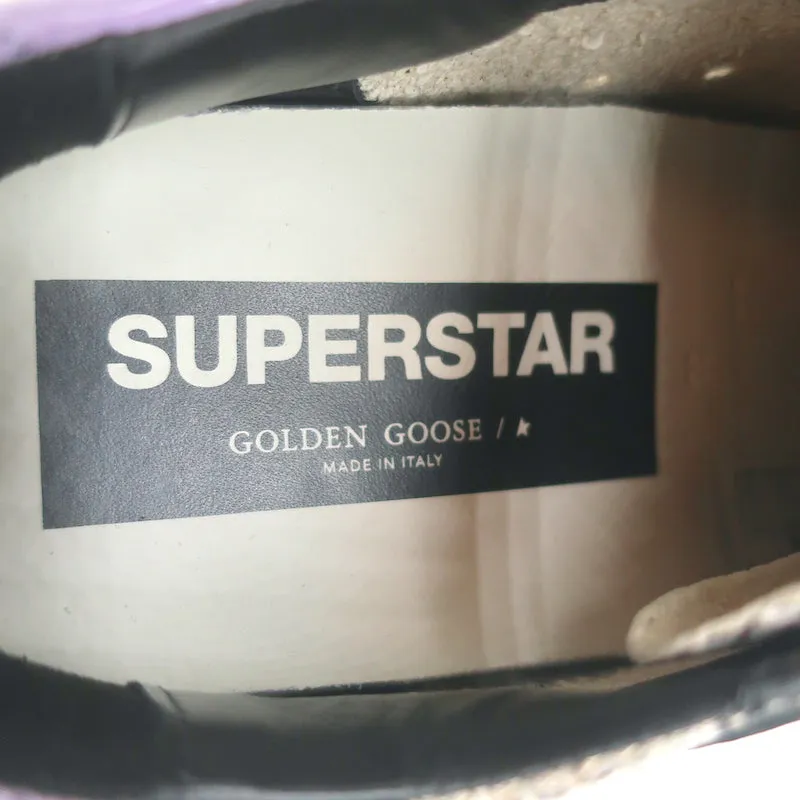 Golden Goose Superstar Sneakers Snakeskin Print & Black Leather Size 36