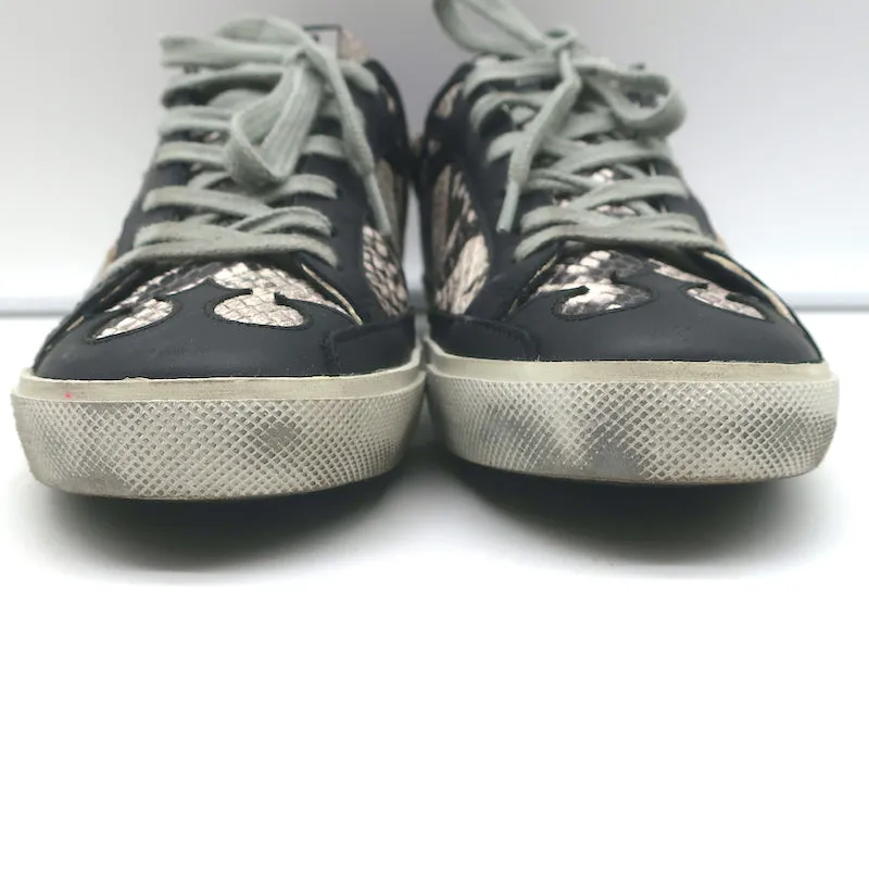 Golden Goose Superstar Sneakers Snakeskin Print & Black Leather Size 36