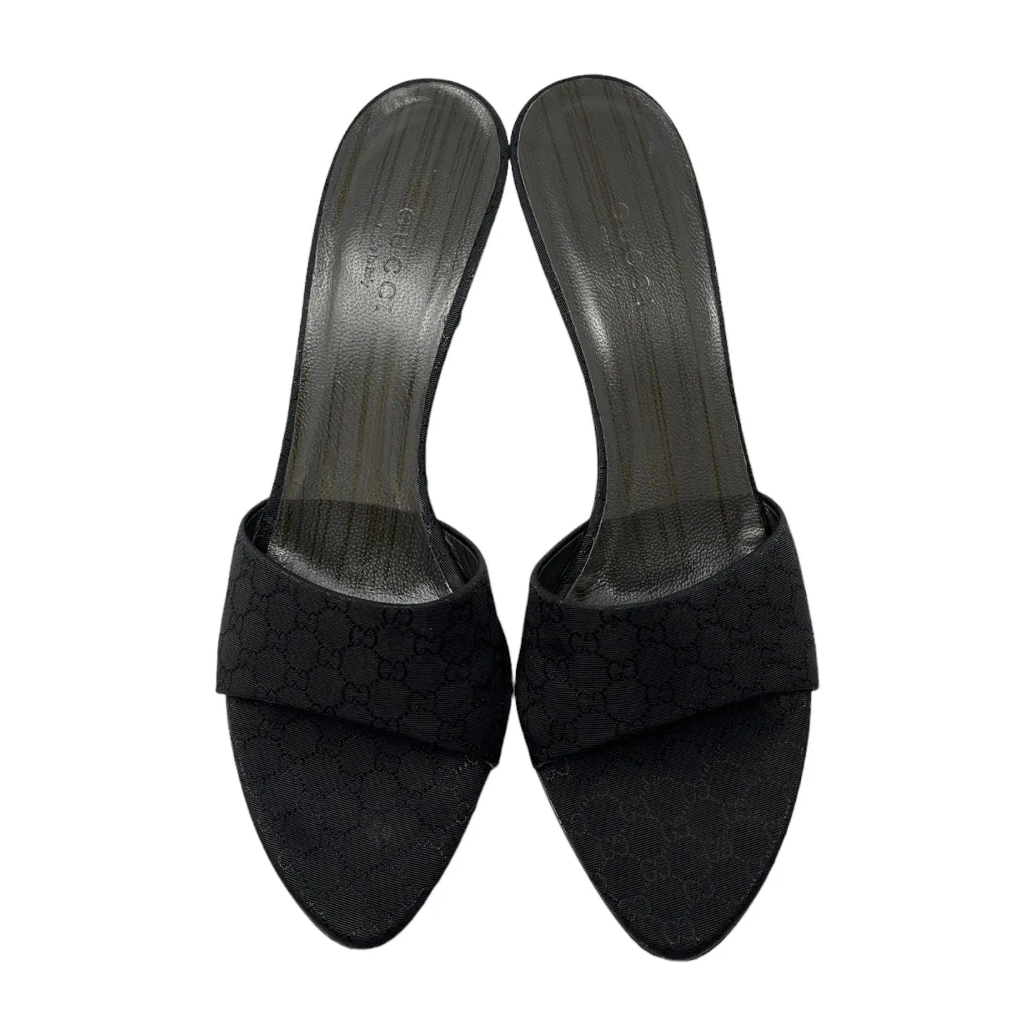 Gucci Black Raised Logo Heels