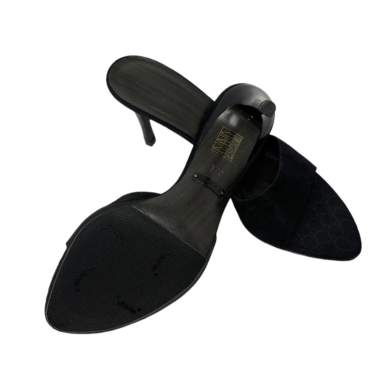 Gucci Black Raised Logo Heels