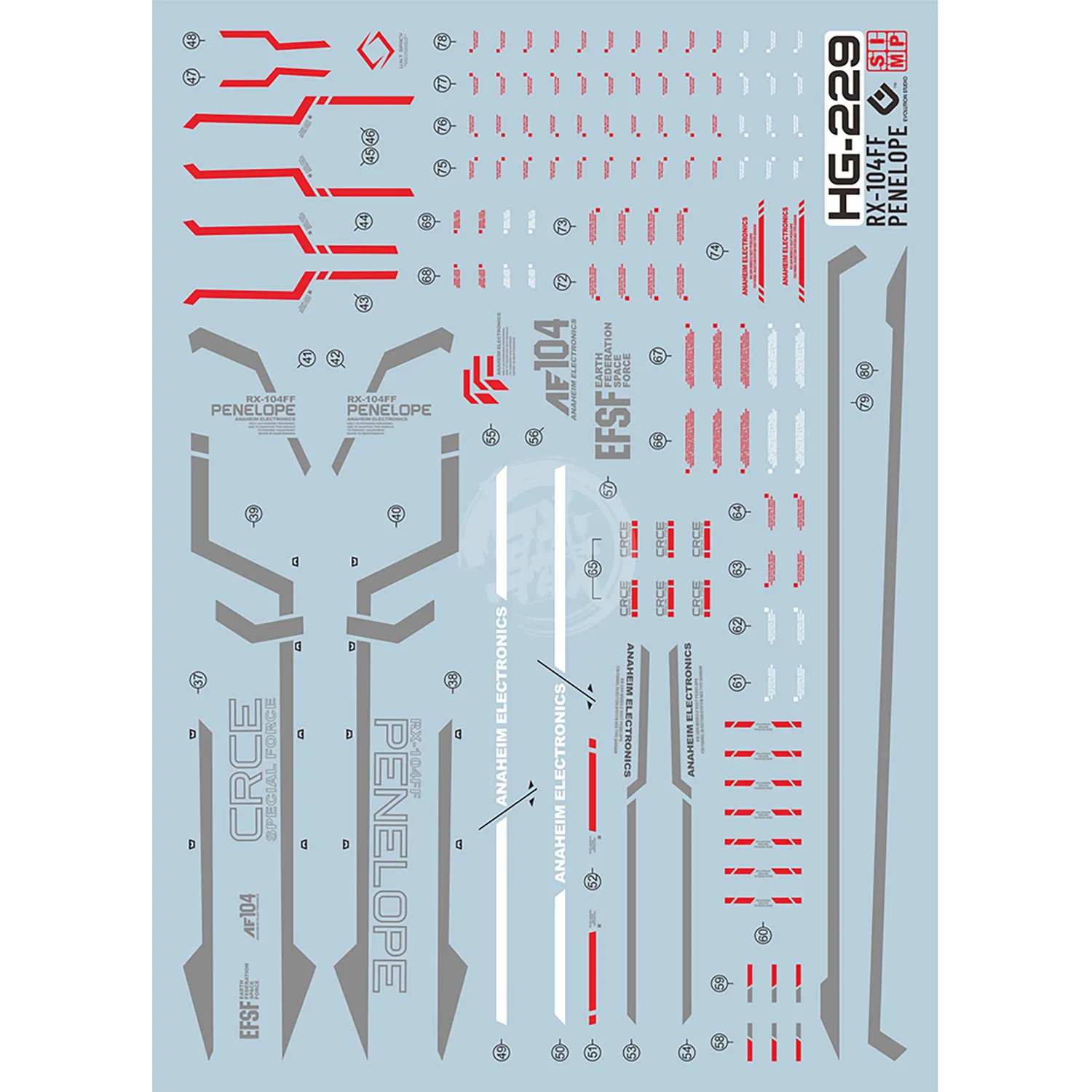 HG Penelope Waterslide Decals