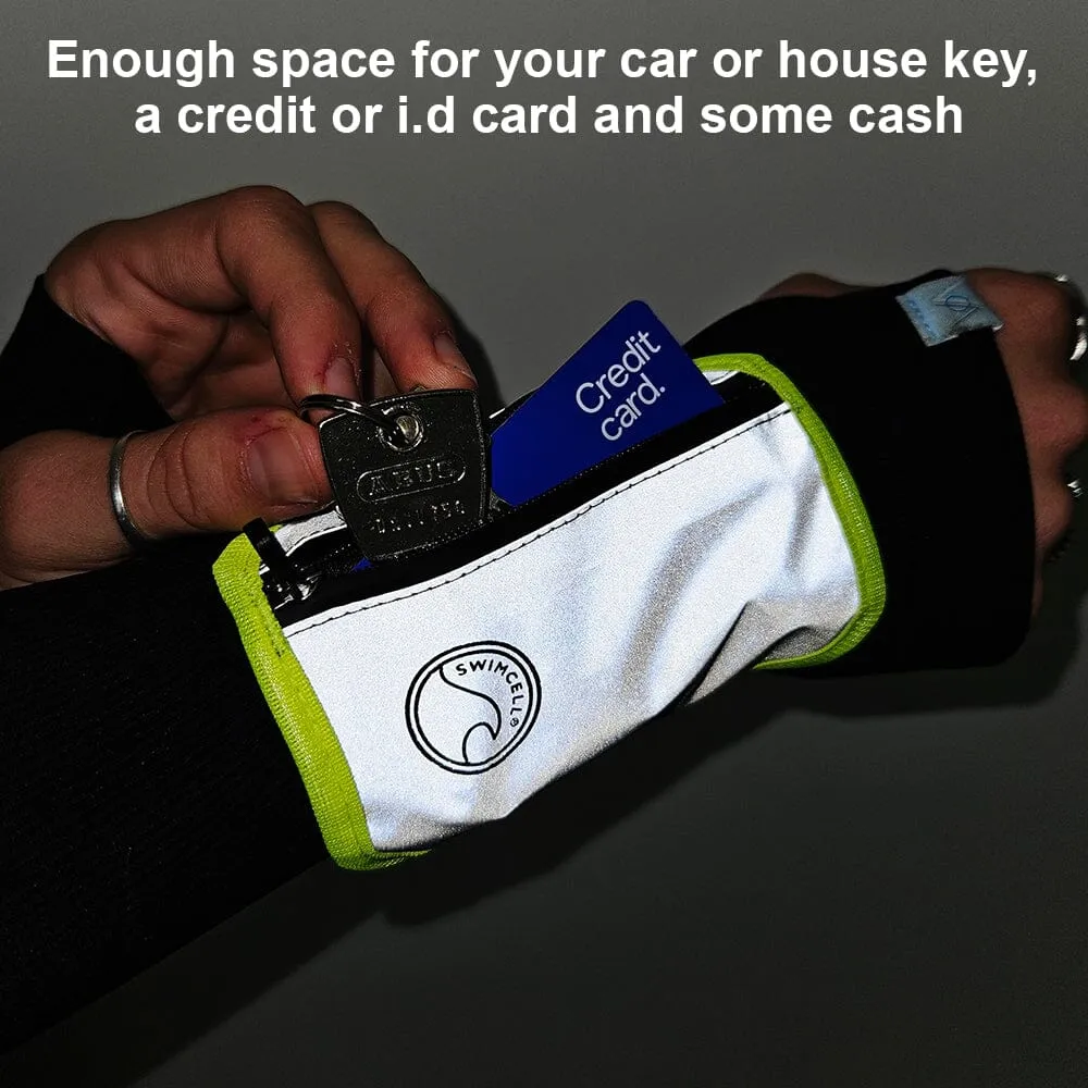 Hi Vis Reflective Wrist Wallet - Ankle Wallet Key Holder
