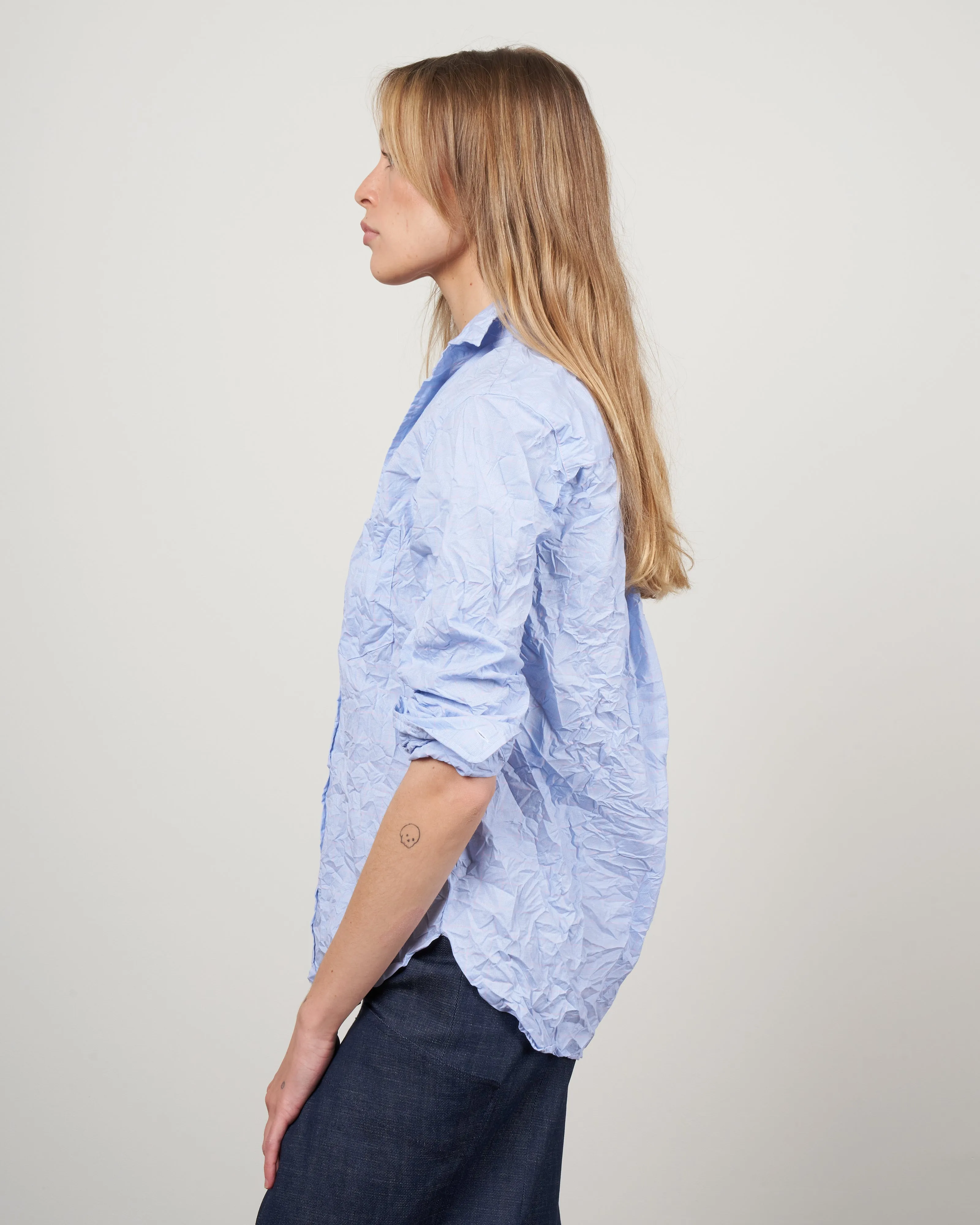 joedy woven button up - light blue, pink windowpane