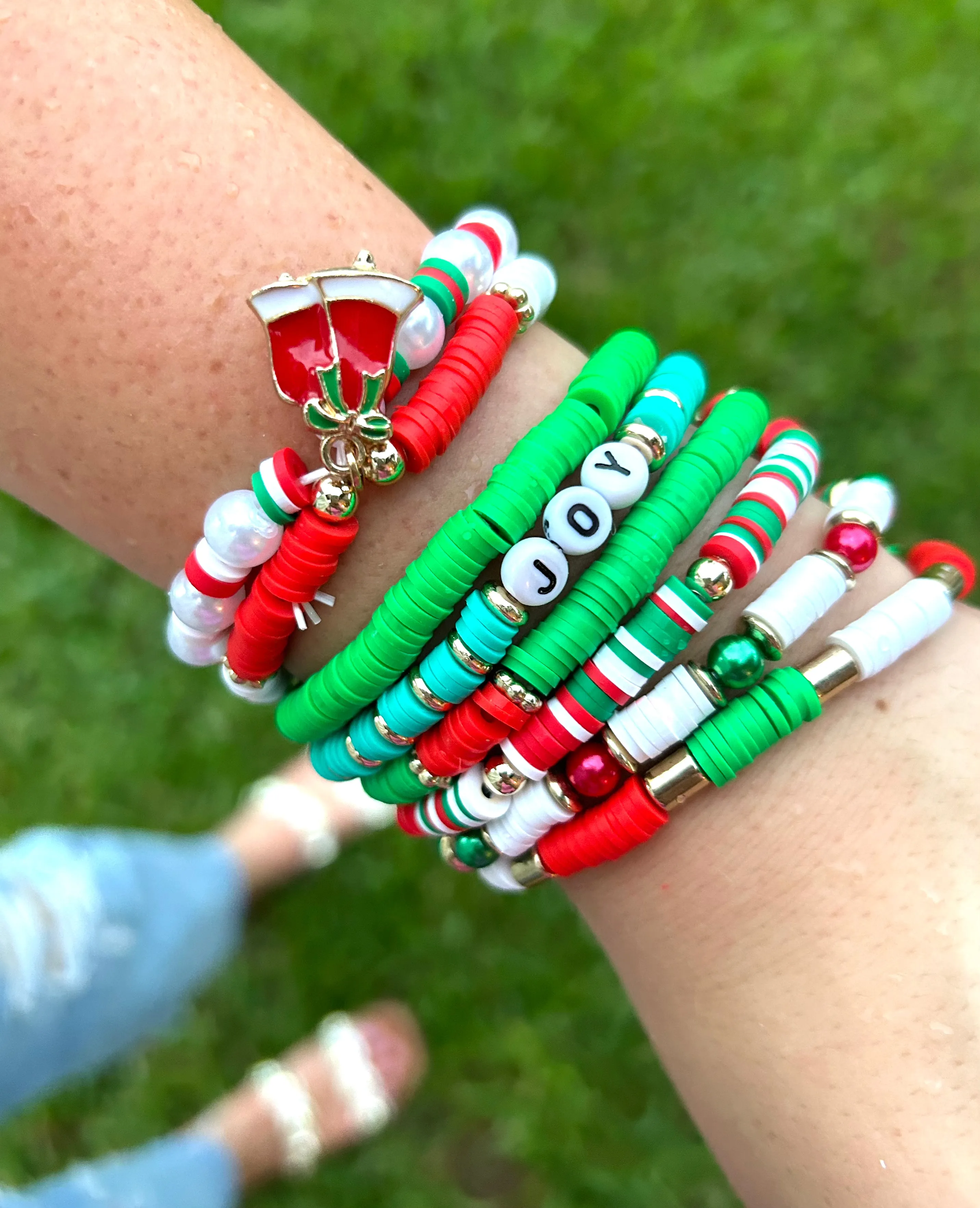 Joy Holiday Stretchy Bracelet Set