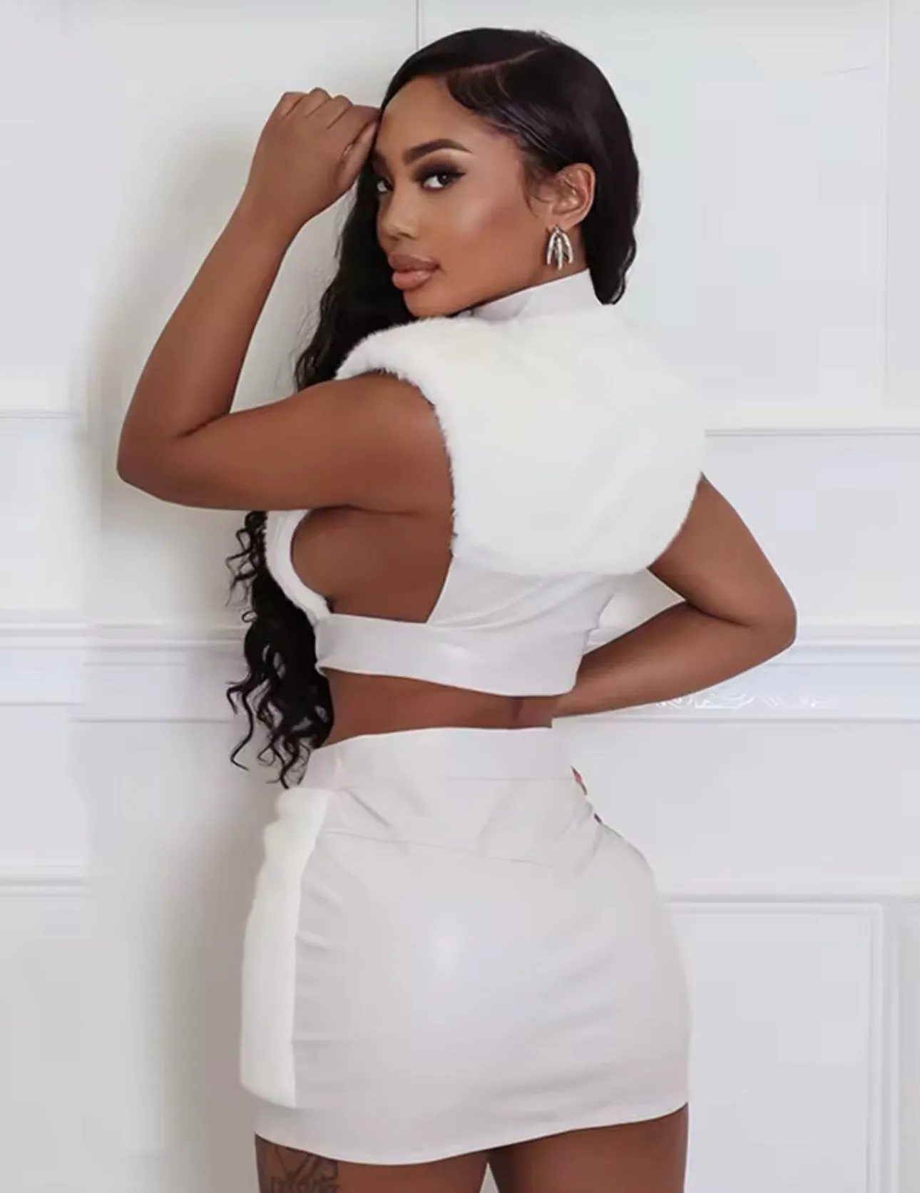 “Kim” Fur Skirt Set