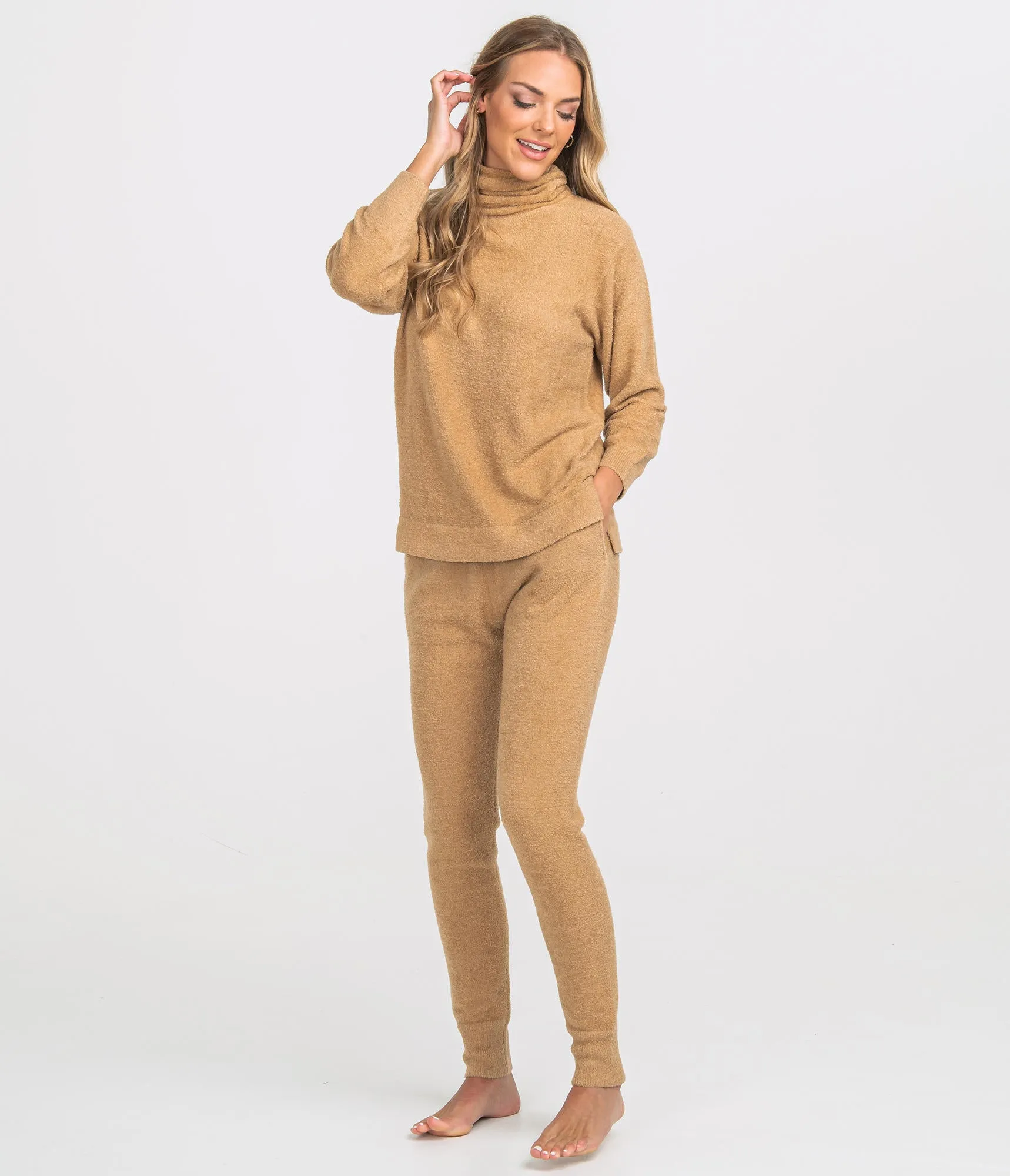 LADIES SOUTHERN SHIRT DREAMLUXE SLOUNGE JOGGERS - BOURBON