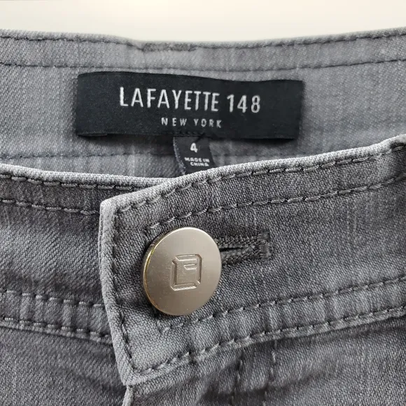 Lafayette 148 Gray Denim Boot Cut Jeans Stretchy 4