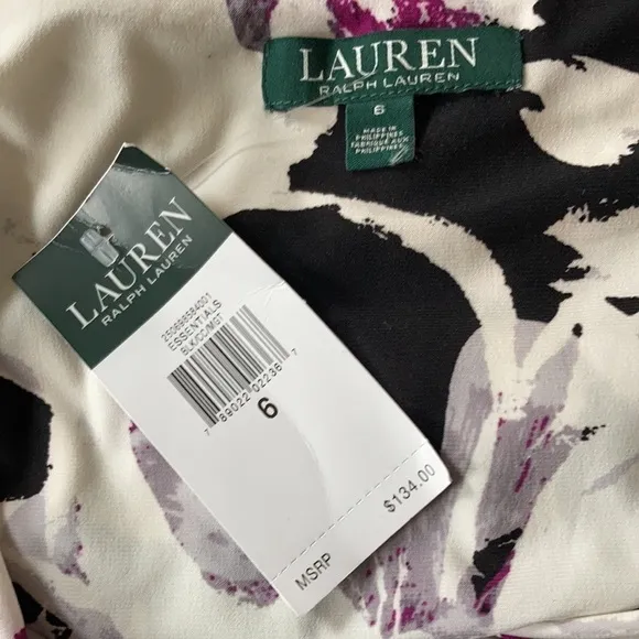 Lauren Ralph Lauren floral stretchy dress SZ 6 NWT