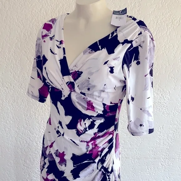 Lauren Ralph Lauren floral stretchy dress SZ 6 NWT