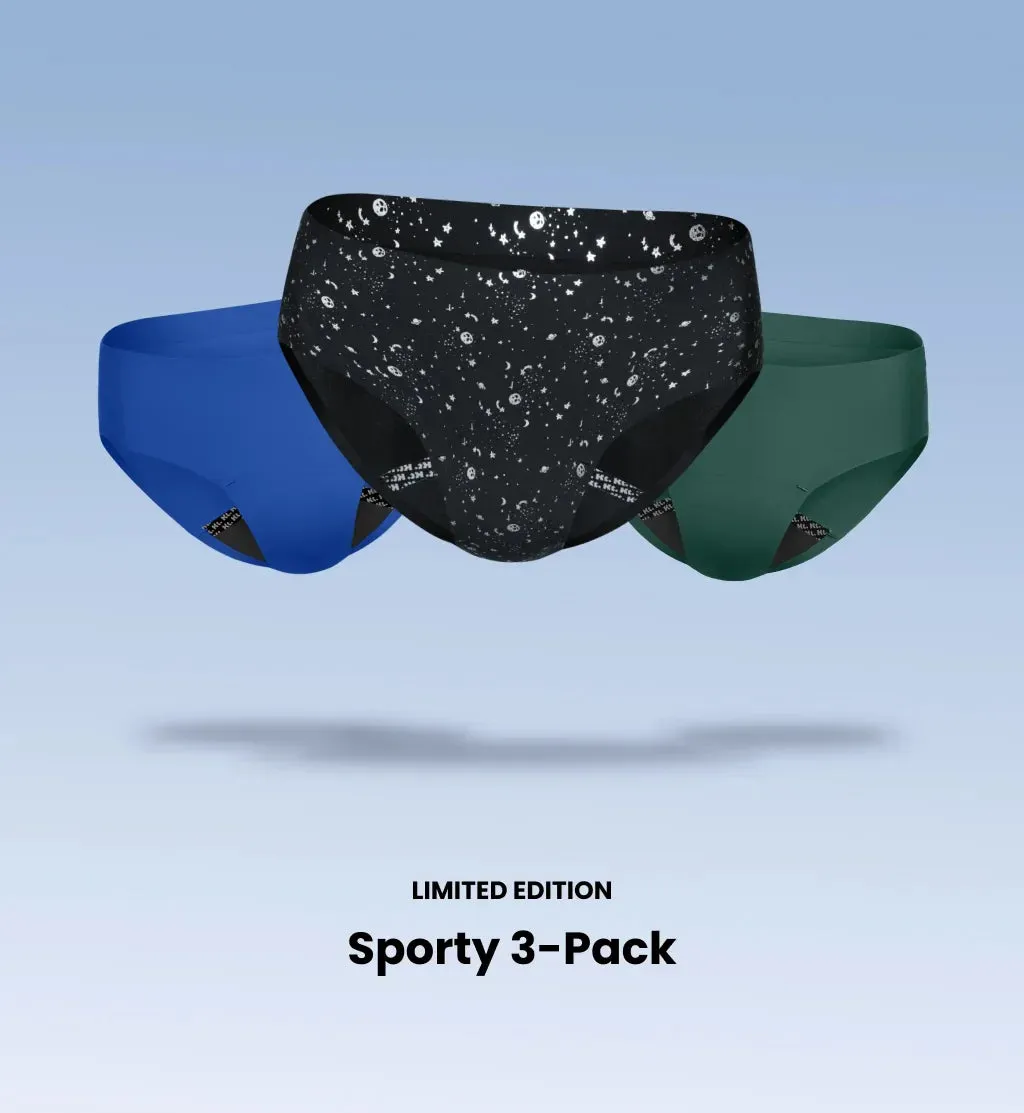Leakproof UltraThin No-Show Underwear Bikini 3-Pack (Kit Item)