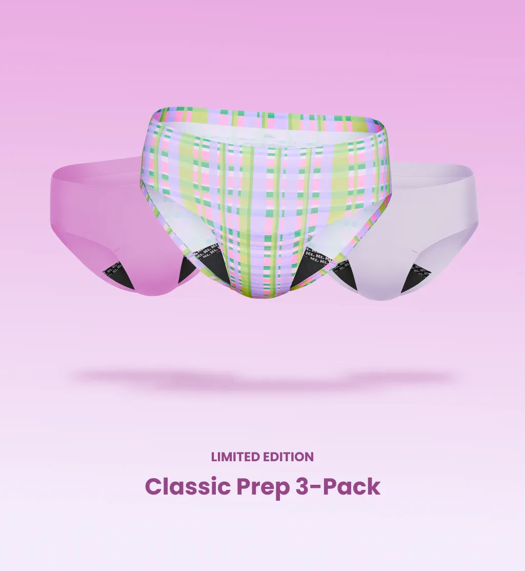 Leakproof UltraThin No-Show Underwear Bikini 3-Pack (Kit Item)