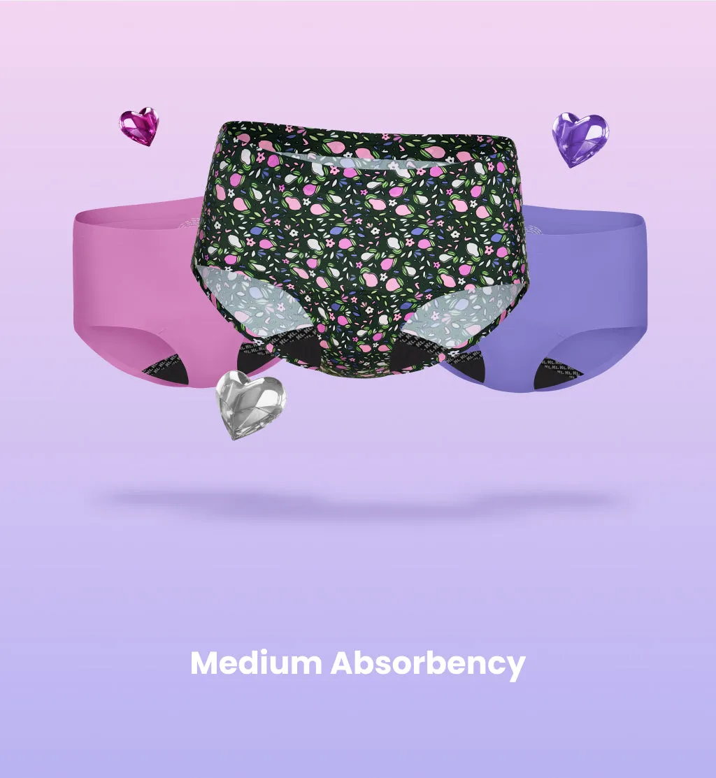 Leakproof UltraThin No-Show Underwear Boyshort 3-Pack (Kit Item