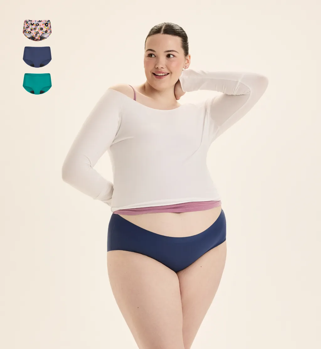 Leakproof UltraThin No-Show Underwear Boyshort 3-Pack