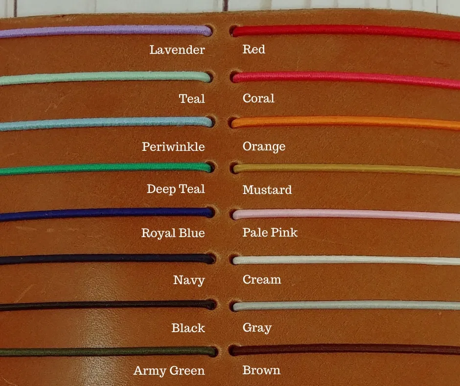 Leather Bracelet | Custom Engraving | (.75" wide) | Full Grain Leather Bracelet w Elastic Closure