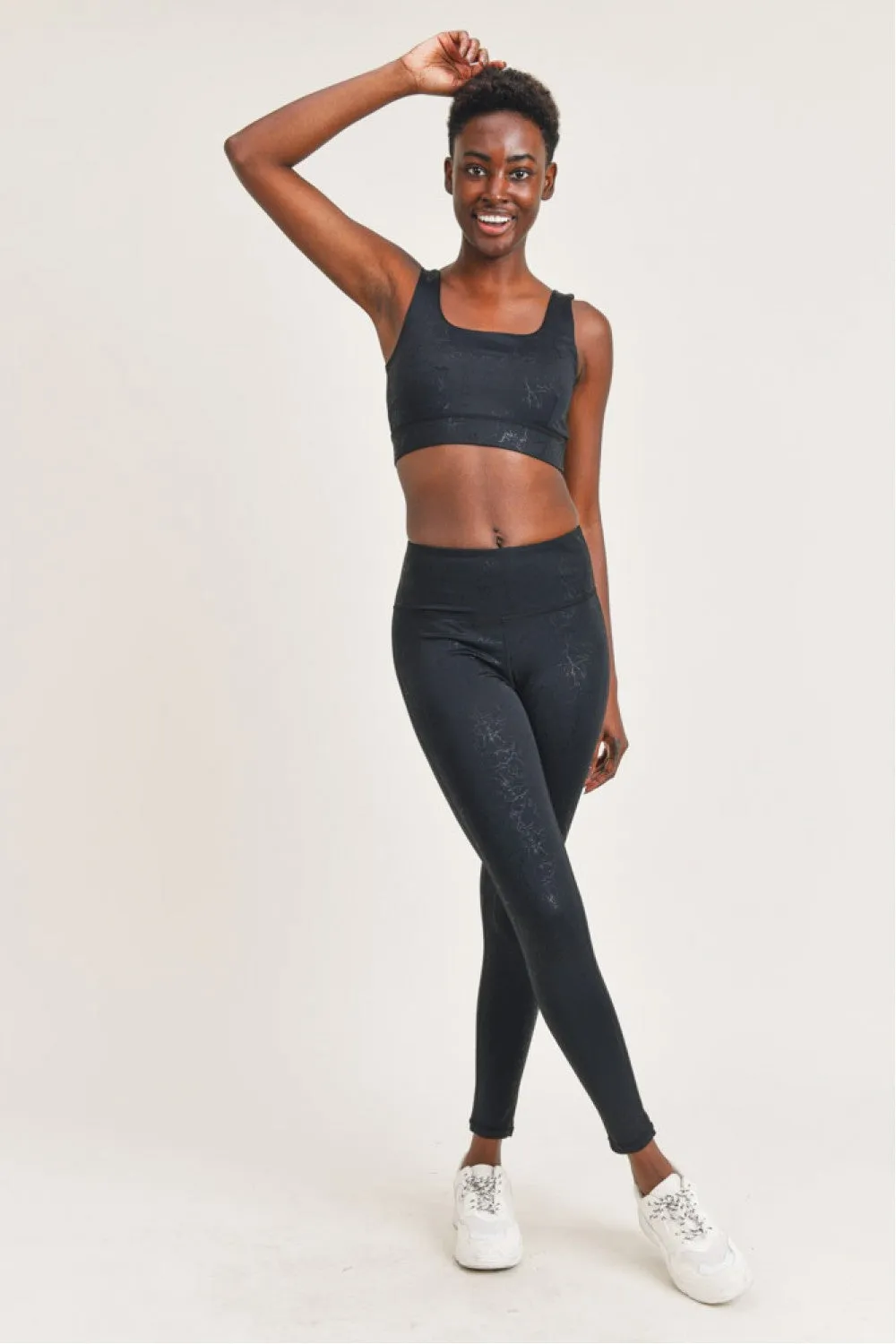 Level Up Dark Marble Foil Highwaist Leggings-Small-3XL
