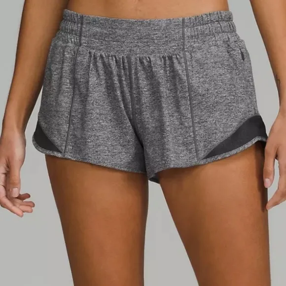 Lululemon Hotty Hot Shorts Heathered Black 12 Nwt