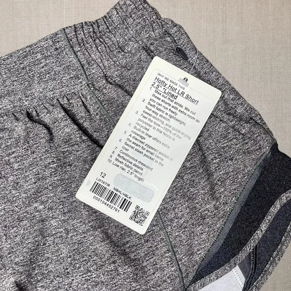 Lululemon Hotty Hot Shorts Heathered Black 12 Nwt