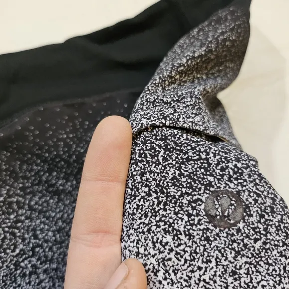 Lululemon Speed Up Mid-Rise Short 2.5&quot; (Ombre Speckle Stop White Black) Size 8