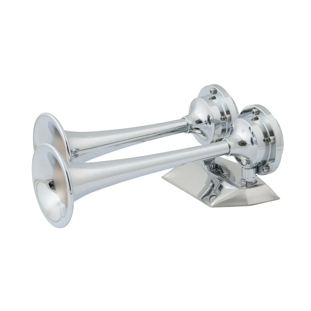 Marinco 12V Chrome Plated Dual Trumpet Mini Air Horn [10108]